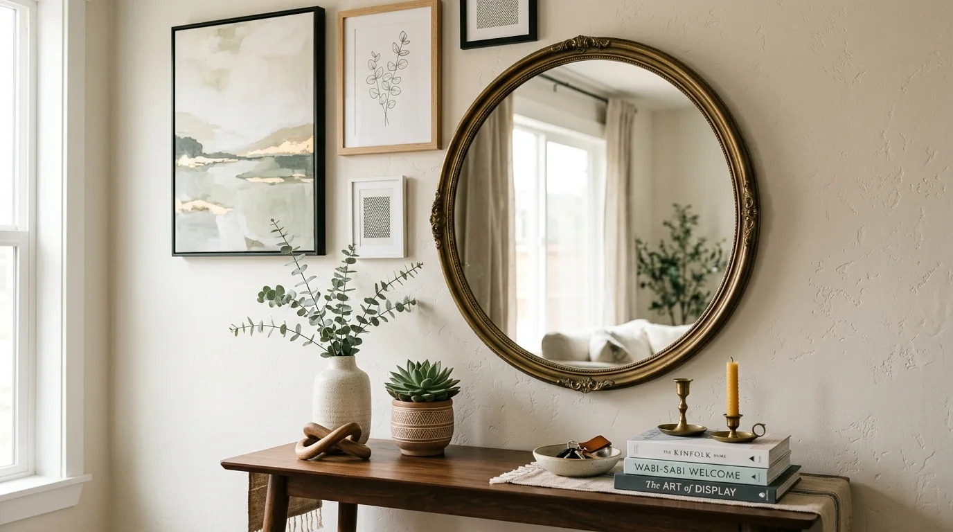 Use baskets or trays for keys mail and daily essentials inspiration for an entryway.